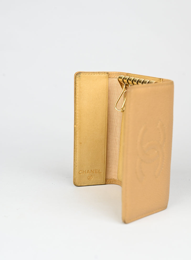 Chanel Portachiavi in pelle beige