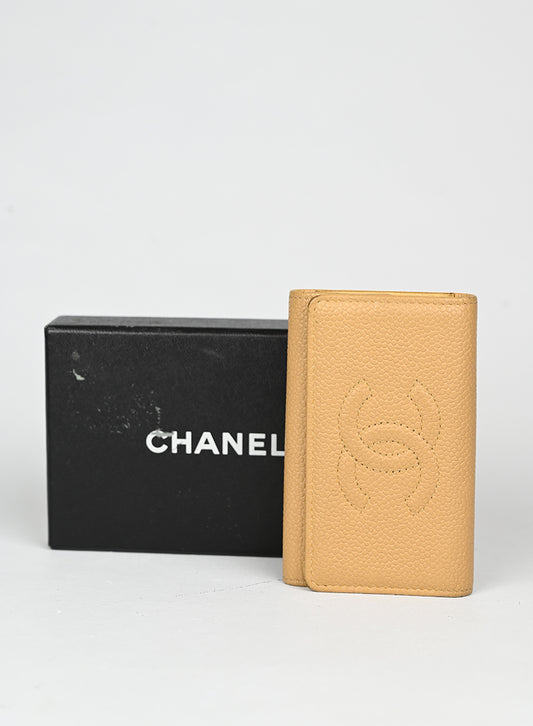 Chanel Portachiavi in pelle beige