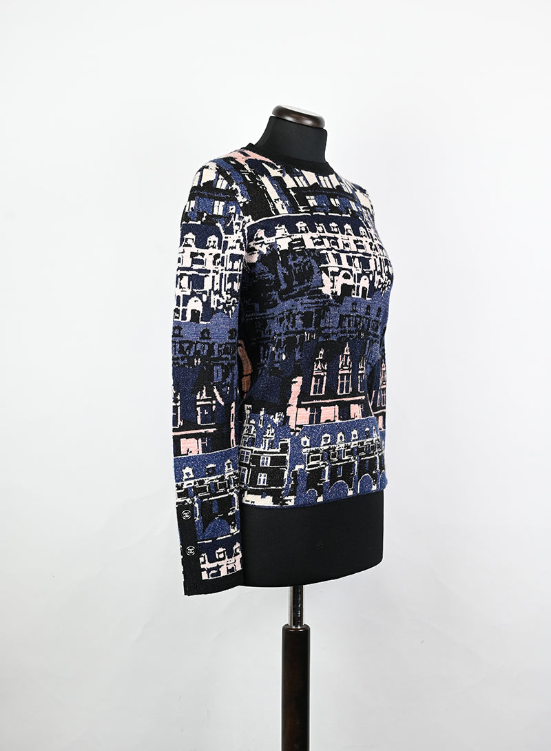 Chanel Pullover in cashmere blu - Tg. 34 FR -  lesleyluxuryvintage