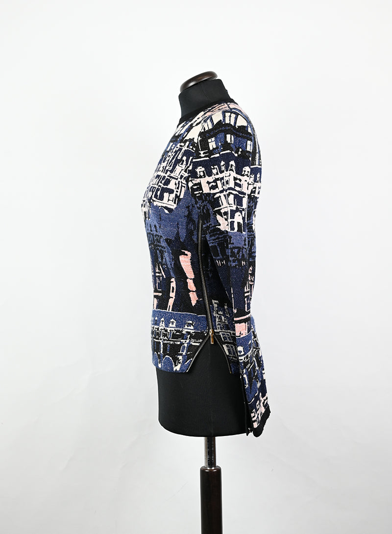 Chanel Pullover in cashmere blu - Tg. 34 FR -  lesleyluxuryvintage