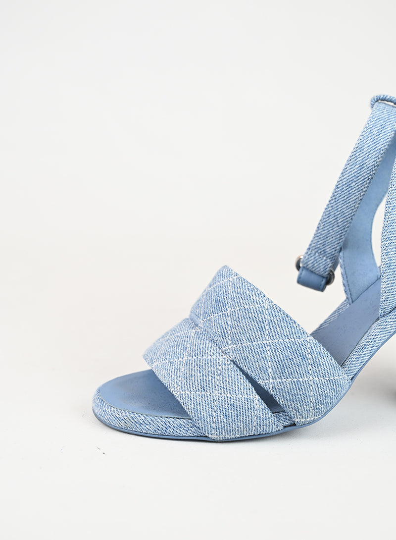 Chanel Sandali con tacco in denim - N. 36c