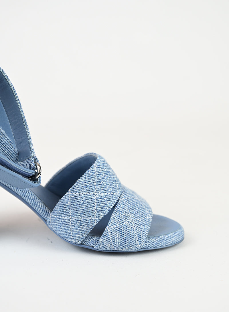 Chanel Sandali con tacco in denim - N. 36c