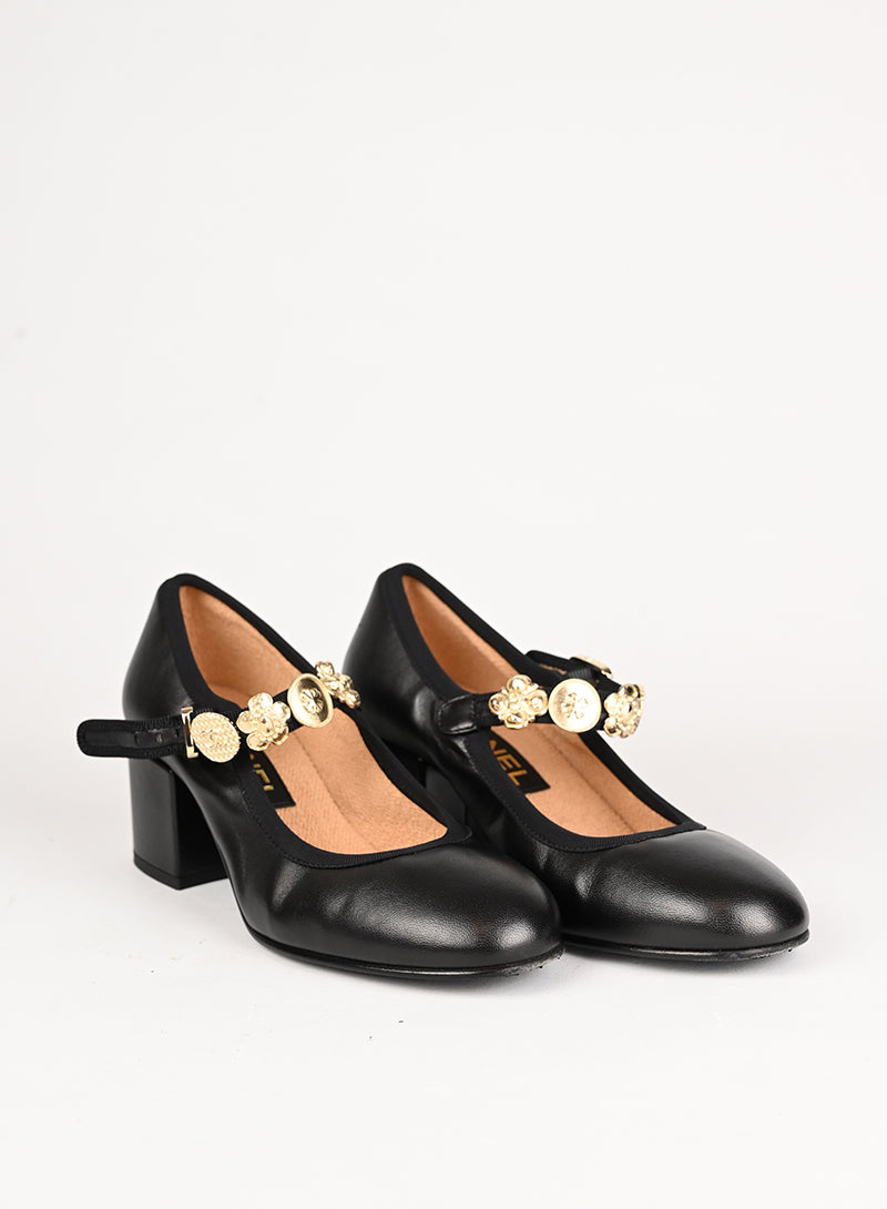 Chanel Scarpe Mary Jane in pelle nera - N. 36 ½