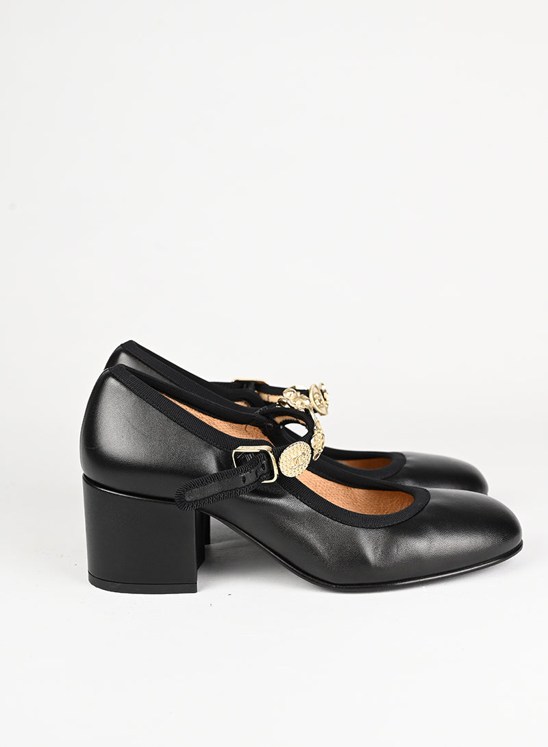 Chanel Scarpe Mary Jane in pelle nera - N. 36 ½