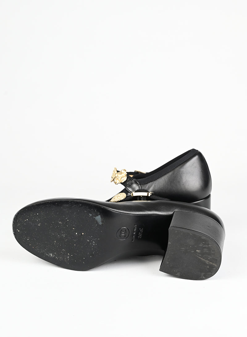 Chanel Scarpe Mary Jane in pelle nera - N. 36 ½