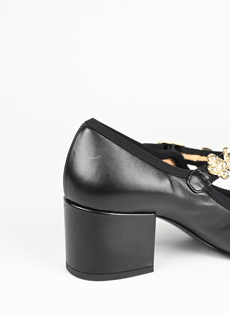 Chanel Scarpe Mary Jane in pelle nera - N. 36 ½