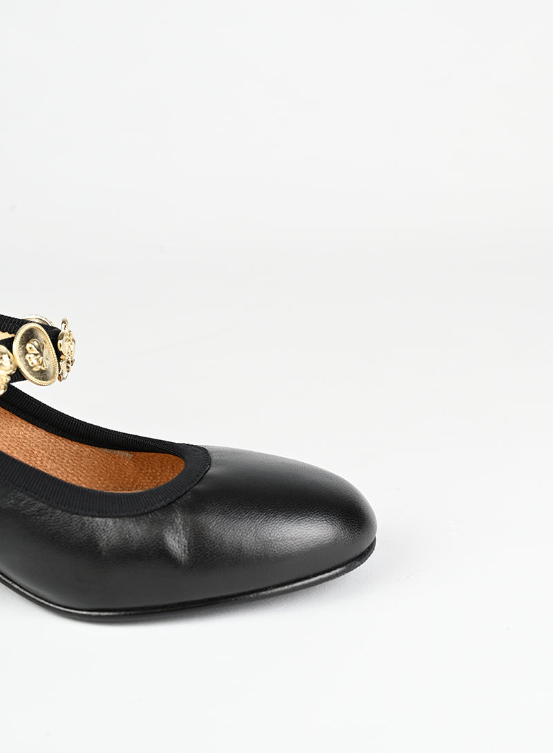 Chanel Scarpe Mary Jane in pelle nera - N. 36 ½