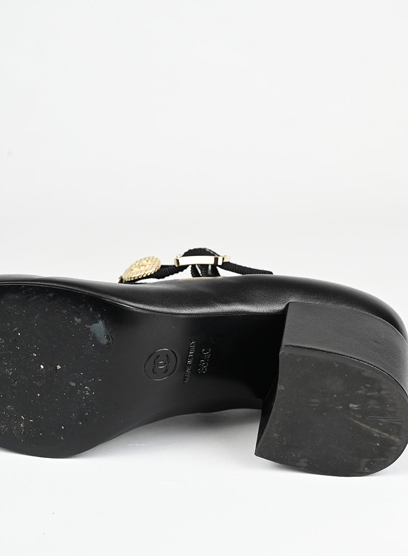 Chanel Scarpe Mary Jane in pelle nera - N. 36 ½