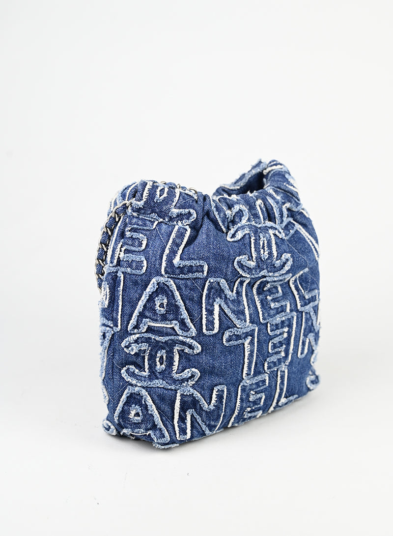 Chanel Borsa Chanel 22 in denim blu