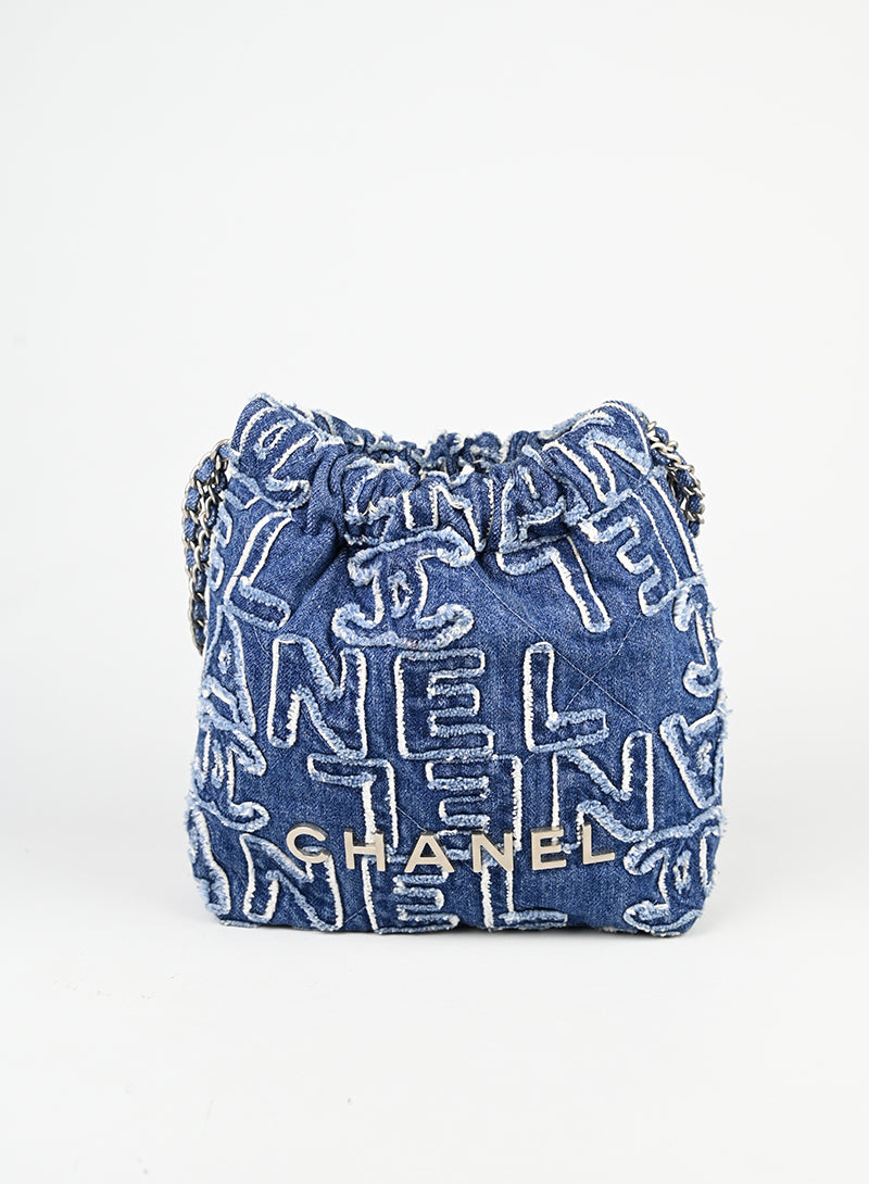 Chanel Borsa Chanel 22 in denim blu