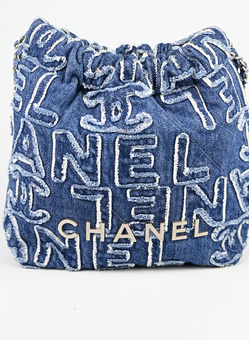 Chanel Borsa Chanel 22 in denim blu