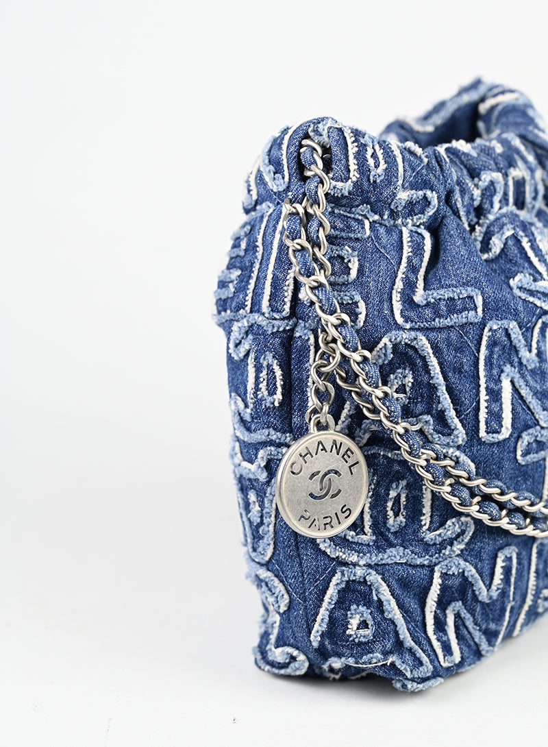 Chanel Borsa Chanel 22 in denim blu