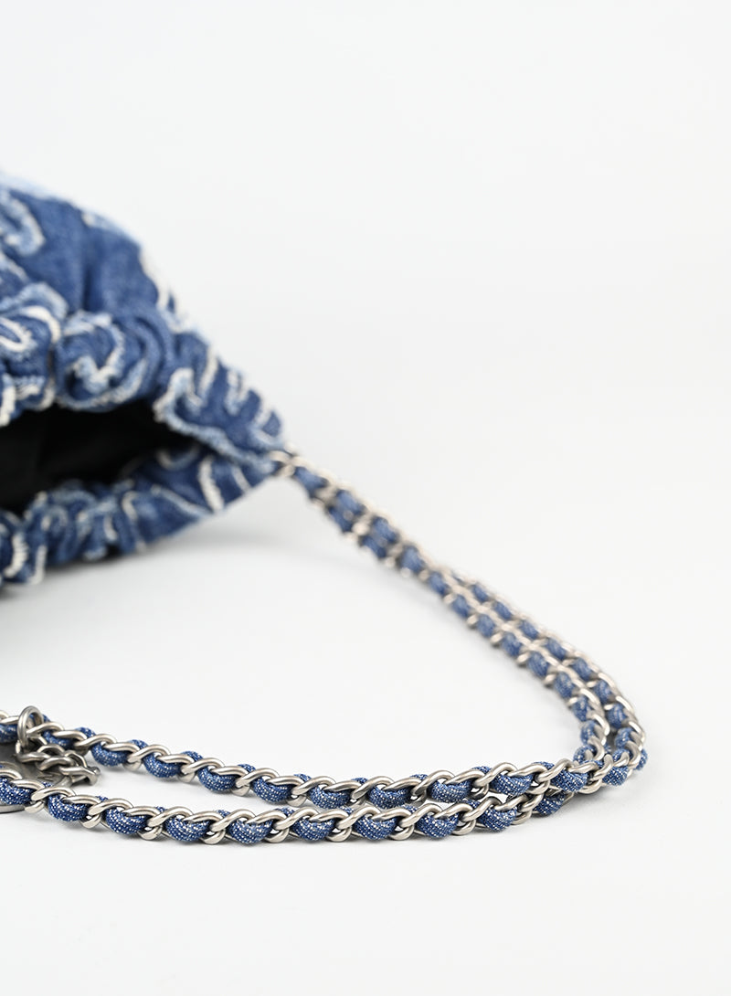 Chanel Borsa Chanel 22 in denim blu