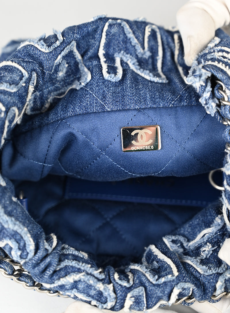 Chanel Borsa Chanel 22 in denim blu
