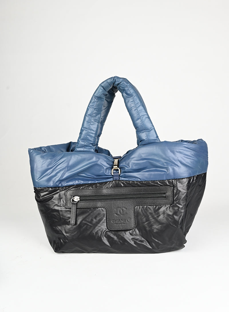 Chanel Borsa Cocoon media in tessuto petrolio