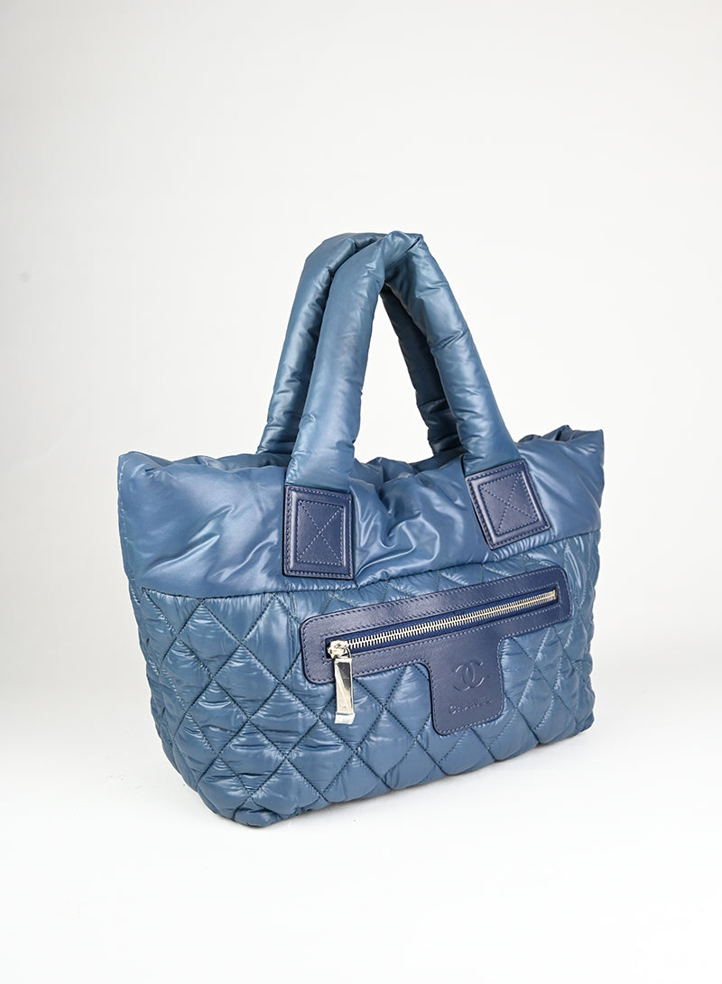 Chanel Borsa Cocoon media in tessuto petrolio