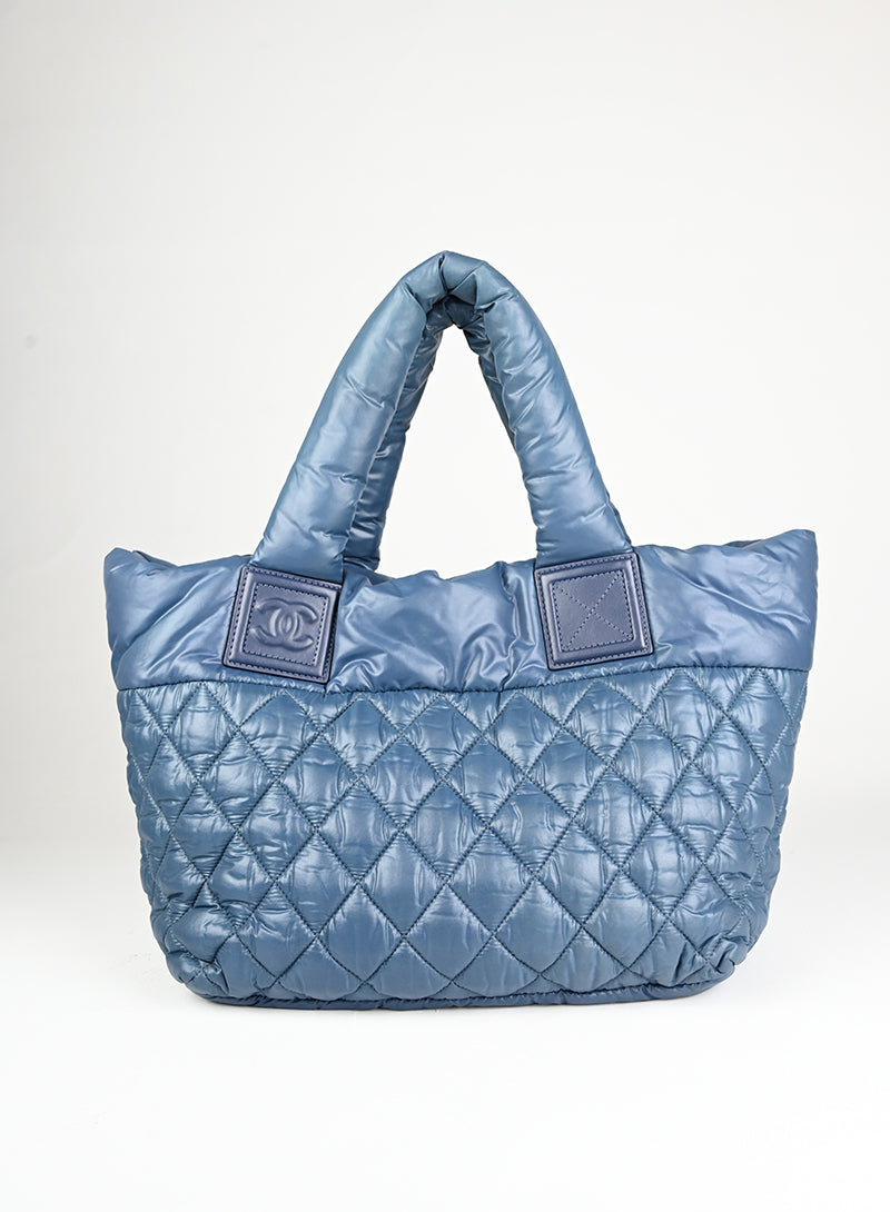 Chanel Borsa Cocoon media in tessuto petrolio