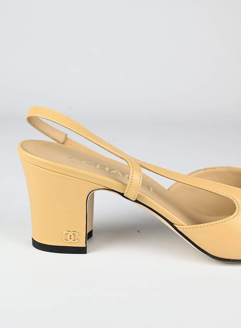 Chanel Slingback beige e nere - N. 38 ½