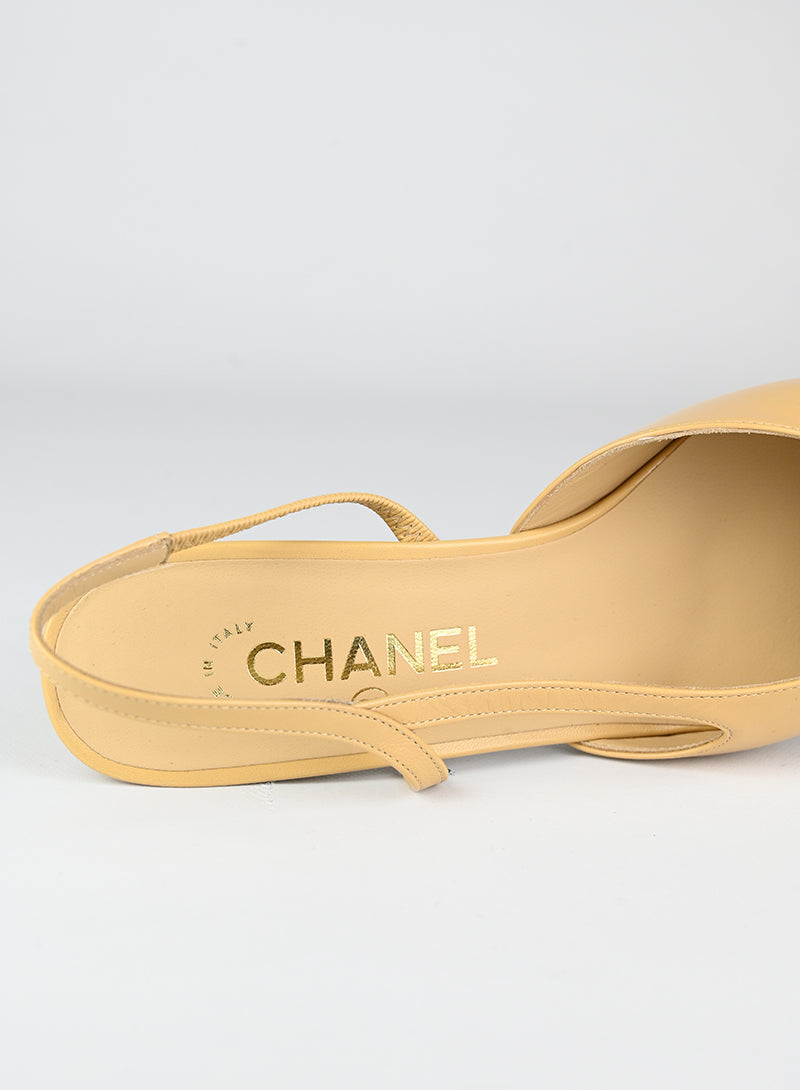 Chanel Slingback beige e nere - N. 38 ½