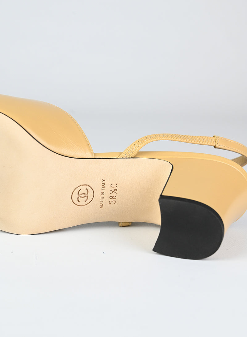 Chanel Slingback beige e nere - N. 38 ½