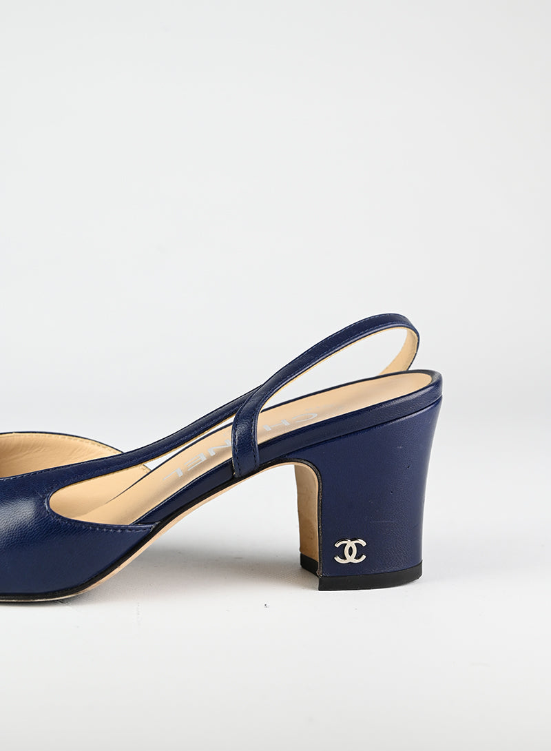 Chanel Slingback blu e nere - N. 36