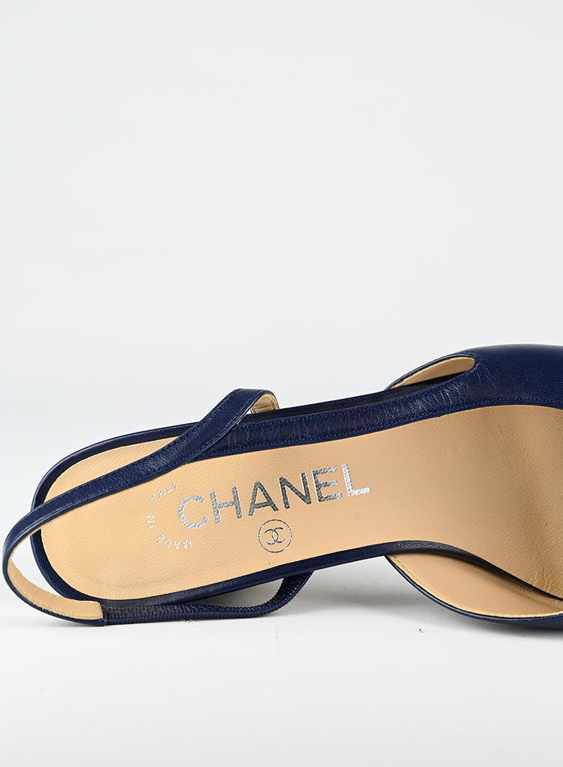 Chanel Slingback blu e nere - N. 36