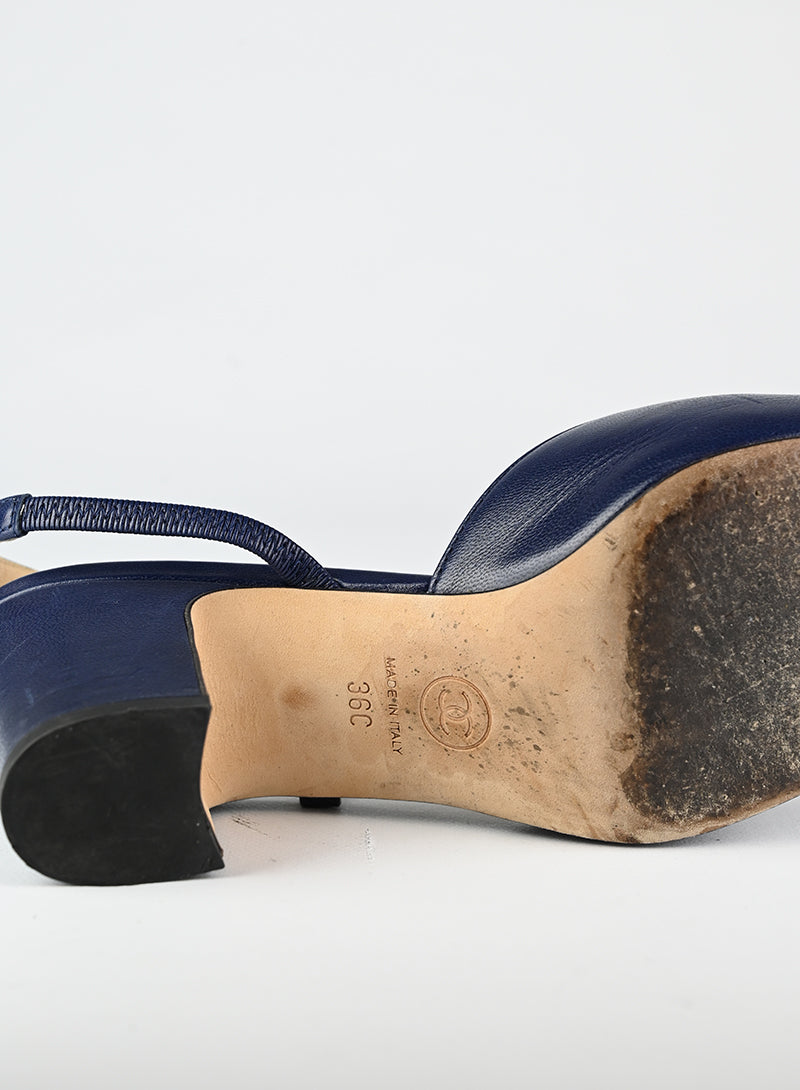 Chanel Slingback blu e nere - N. 36