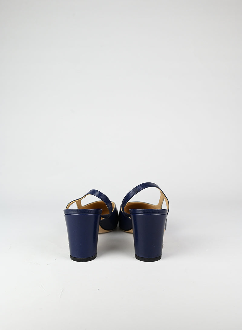 Chanel Slingback blu e nere - N. 40 ½