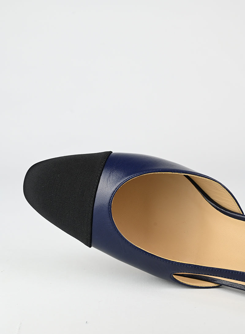 Chanel Slingback blu e nere - N. 40 ½