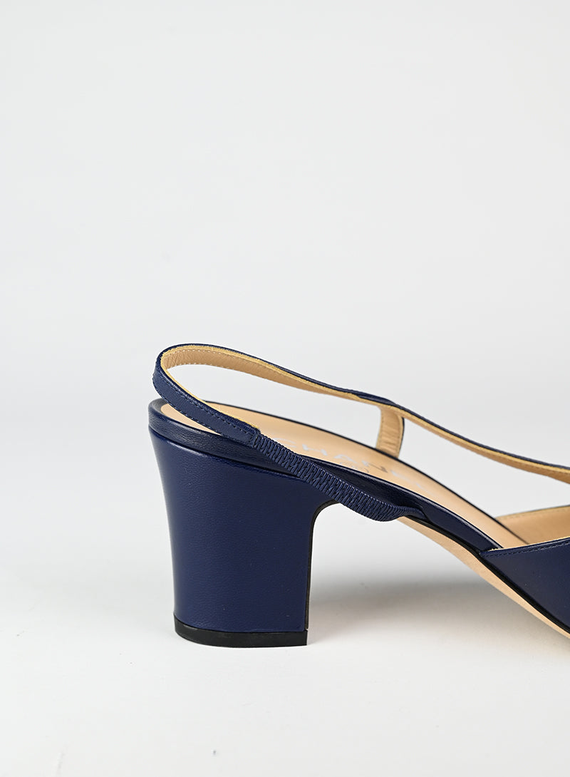 Chanel Slingback blu e nere - N. 40 ½