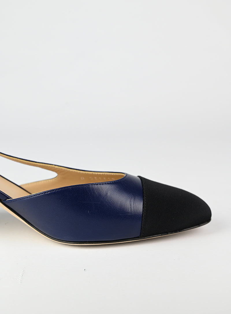 Chanel Slingback blu e nere - N. 40 ½