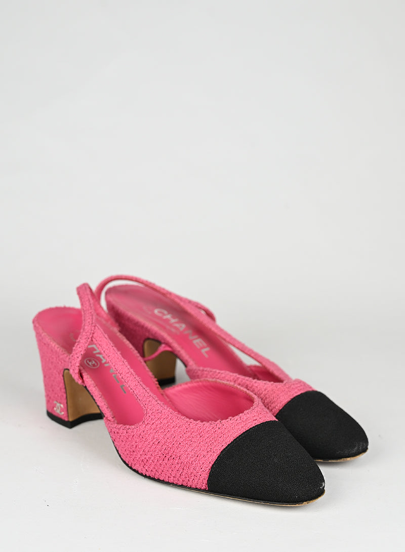 Chanel Sandali Slingback Bouclé Fucsia - N. 36