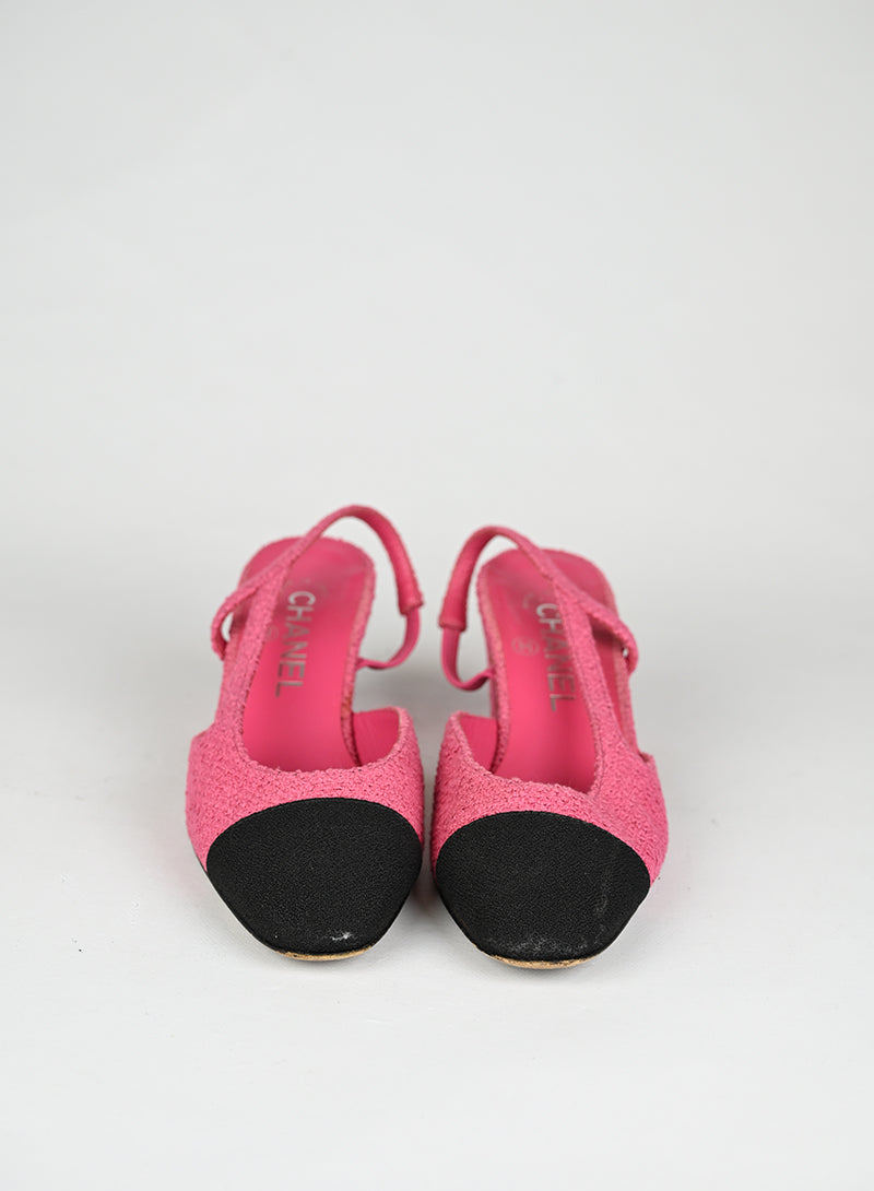 Chanel Sandali Slingback Bouclé Fucsia - N. 36