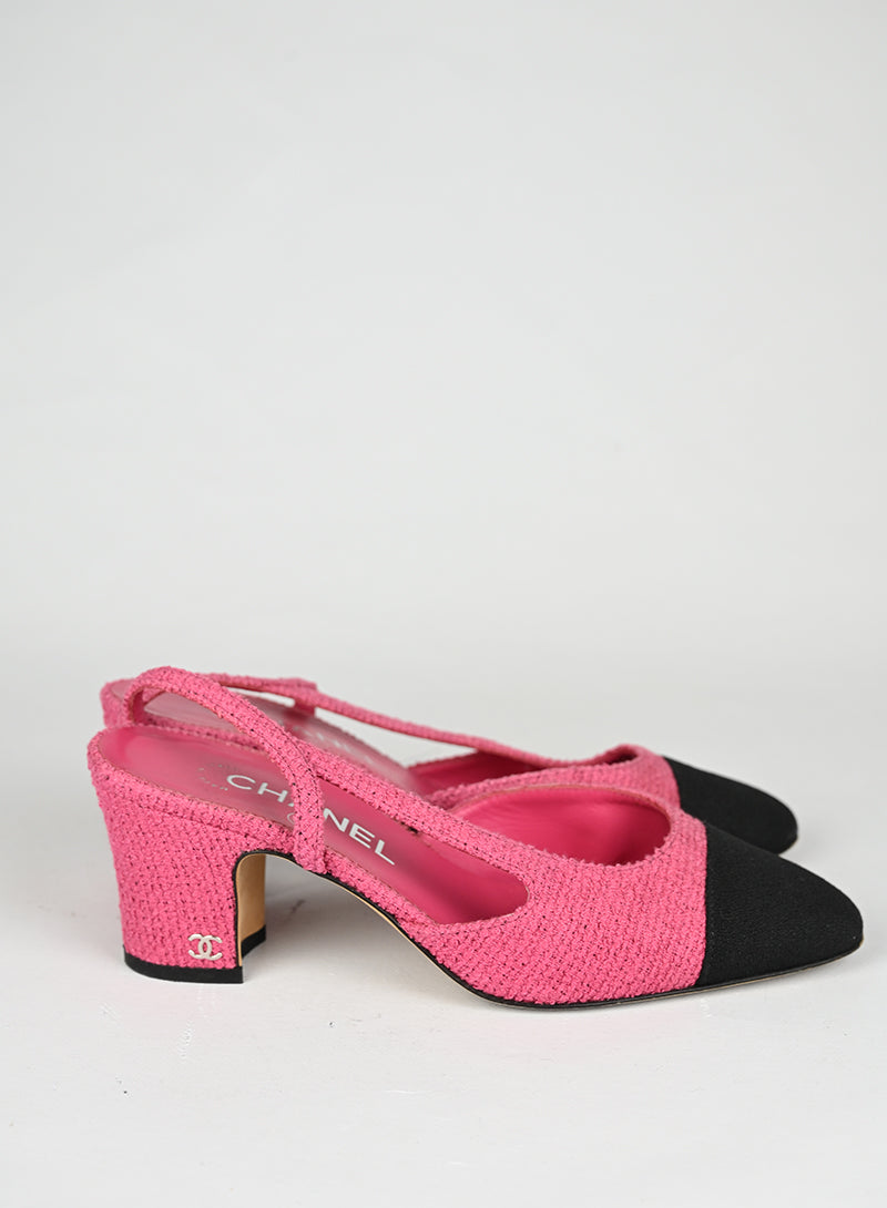 Chanel Sandali Slingback Bouclé Fucsia - N. 36