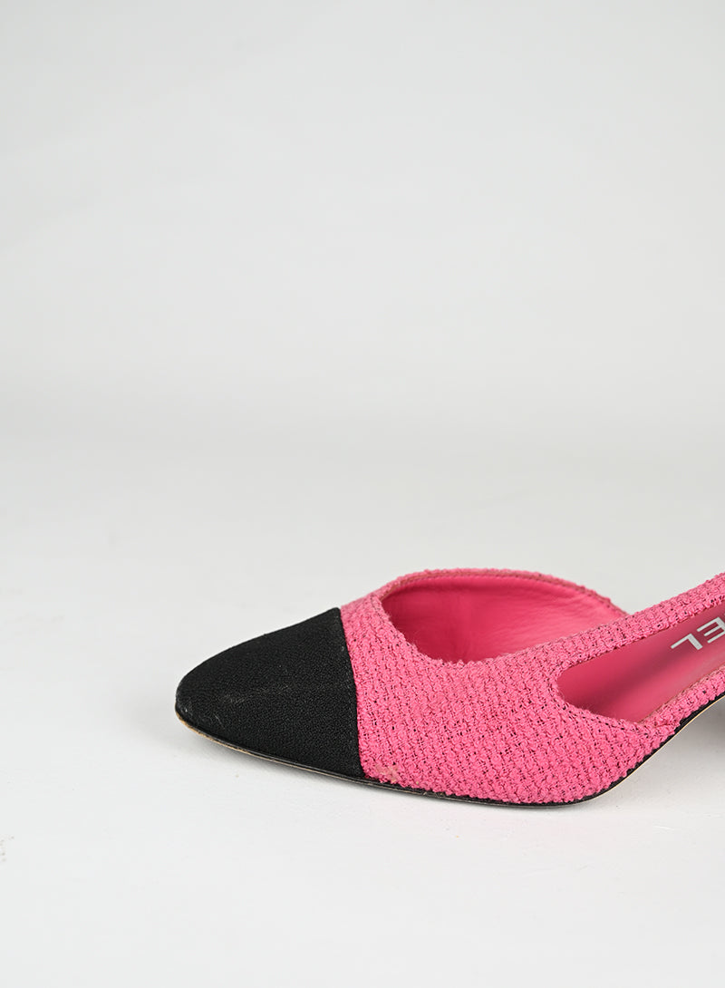 Chanel Sandali Slingback Bouclé Fucsia - N. 36
