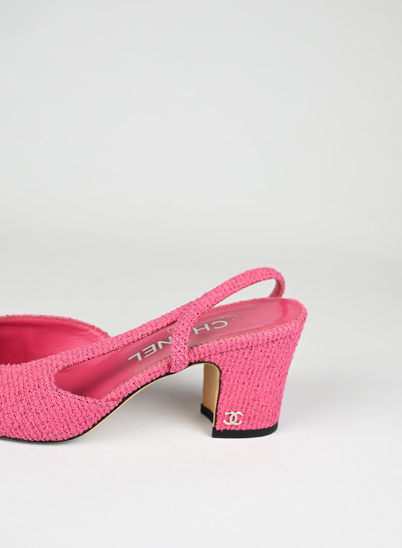Chanel Sandali Slingback Bouclé Fucsia - N. 36
