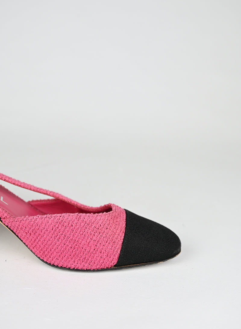 Chanel Sandali Slingback Bouclé Fucsia - N. 36