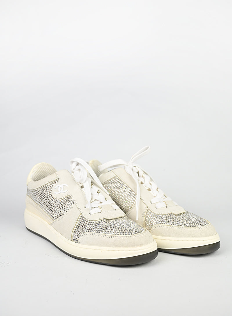 Chanel Sneakers bianche con strass - N. 41