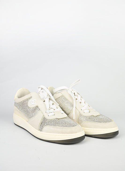 Chanel Sneakers bianche con strass - N. 41