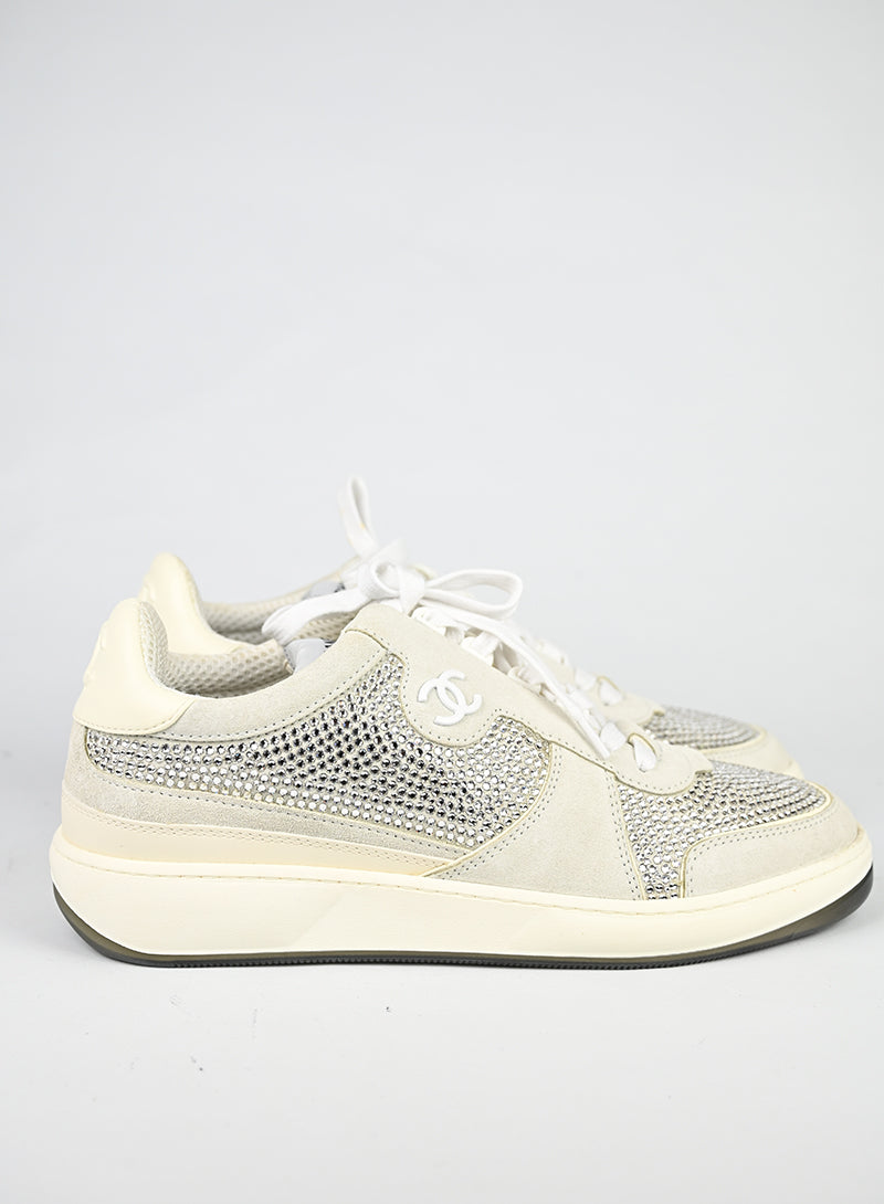 Chanel Sneakers bianche con strass - N. 41