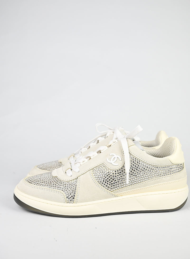 Chanel Sneakers bianche con strass - N. 41