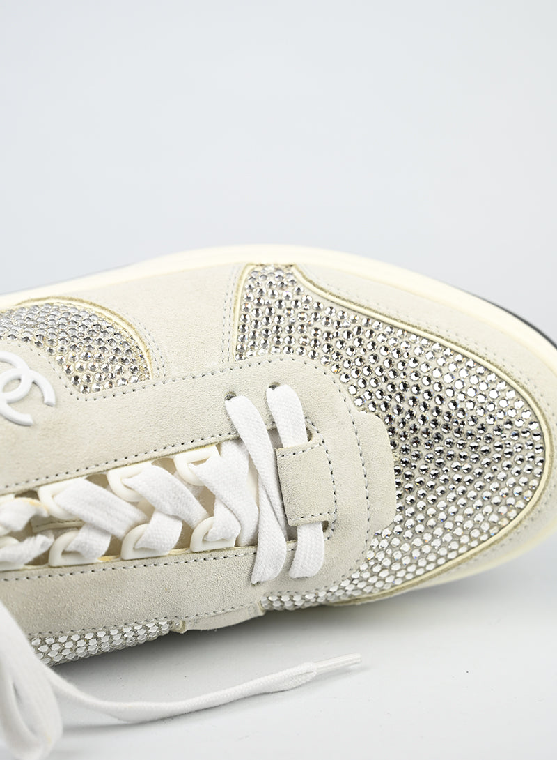 Chanel Sneakers bianche con strass - N. 41