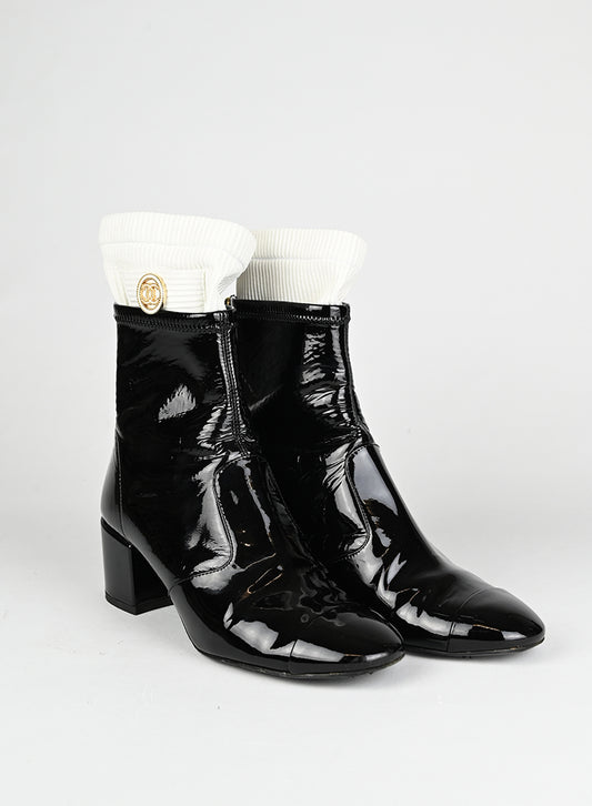Chanel Stivaletti in vernice nera - N. 37