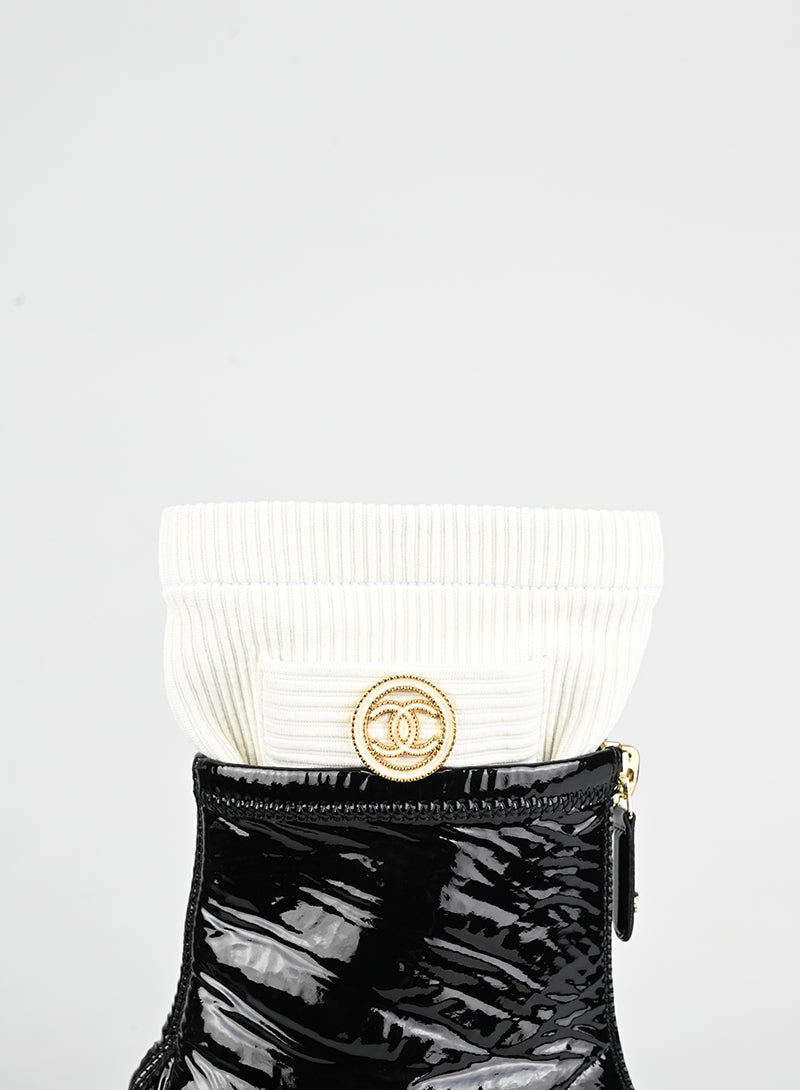 Chanel Stivaletti in vernice nera - N. 37