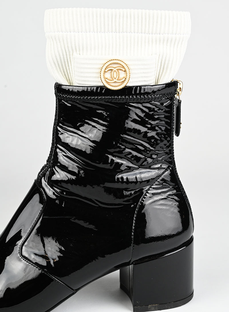 Chanel Stivaletti in vernice nera - N. 37