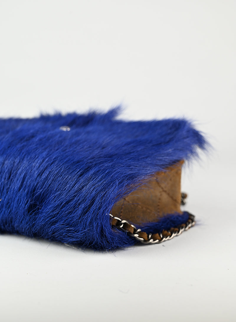 Chanel Borsa a tracolla in Fur bluette