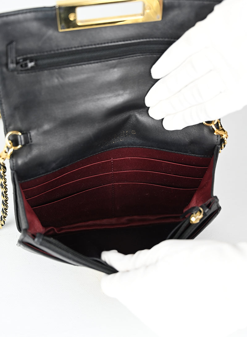 Chanel Borsina Wok in pelle nera -  lesleyluxuryvintage