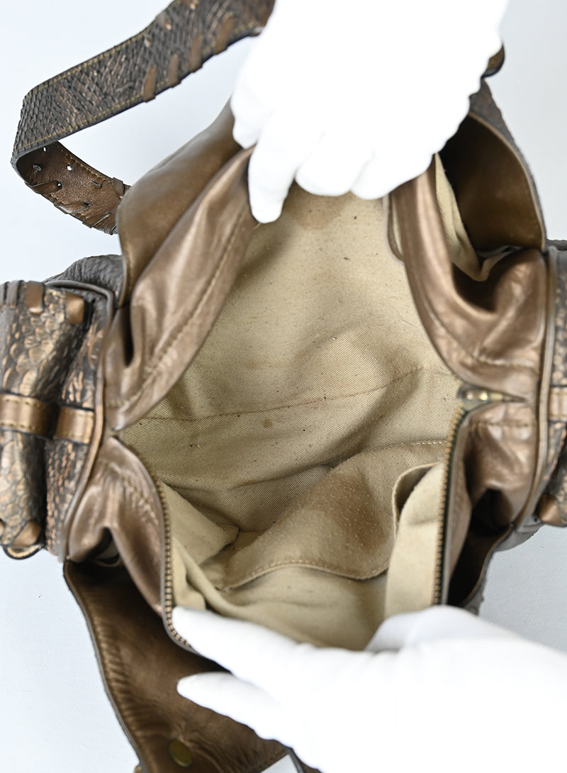 Chloè Borsa in pelle pitone bronzo -  lesleyluxuryvintage