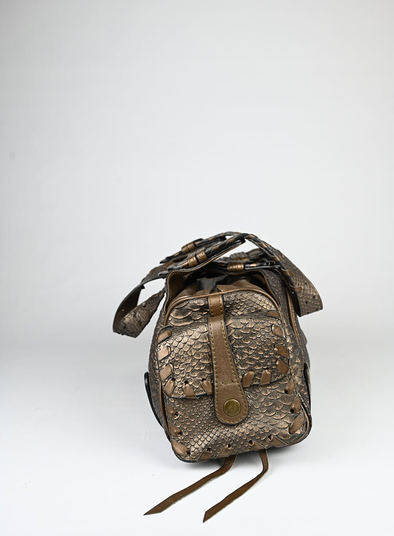Chloè Borsa in pelle pitone bronzo -  lesleyluxuryvintage