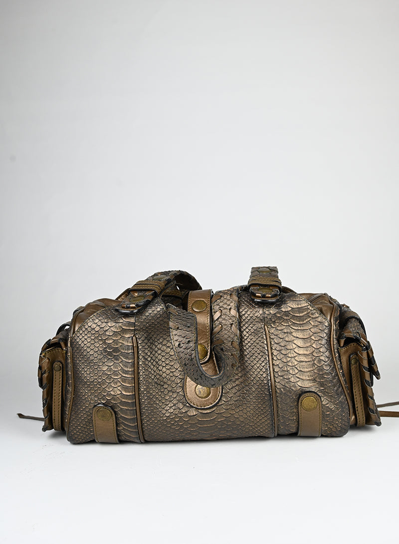 Chloè Borsa in pelle pitone bronzo -  lesleyluxuryvintage